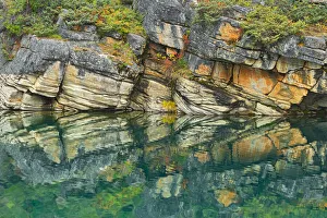 Images Dated 19th March 2019: Canada, Alberta, Jasper National Park. Reflection of rocks in Horseshoe Lake