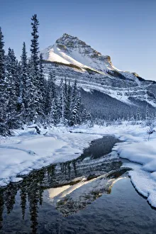 Images Dated 17th September 2019: Canada, Alberta, Jasper National Park, Tangle Peak reflected in Beauty Creek