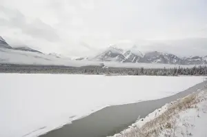 Images Dated 7th December 2008: Canada, Alberta. VIA Rail Snow Train between Edmonton & Jasper. Winter views