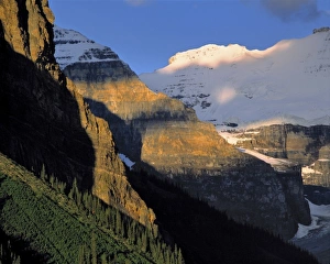 Canada, Alberta, Rocky Mountains. Victoria Glacier and the Canadian Rockies above