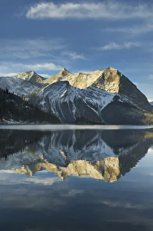 Still Prints: Canada, Alberta. Sunrise over Mount Sarrail and Mount Foch Kananaskis Lake