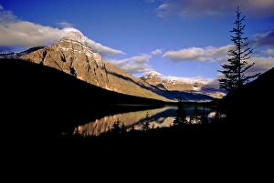 Banff Prints: Canada, Alberta, Waterfowl Lakes. Waterfowl Lakes reflect the setting sun in Banff NP