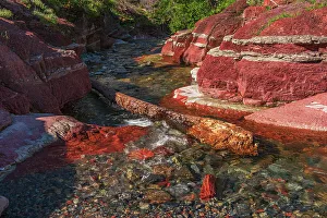 Prints of Canada, Alberta, Waterton Lakes National Park. Red Rock Creek in Red Rock Canyon Images Dated 2022 December: Canada, Alberta, Waterton Lakes National Park. Red Rock Creek in Red Rock Canyon