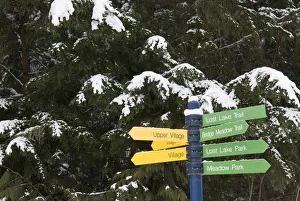Images Dated 30th January 2008: Canada, BC, Whistler. Helpful signage for trail system