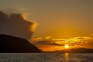 Canada, British Columbia. Inside Passage sunset