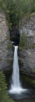 Basalt Prints: Canada, British Columbia. Panoramic image, Spahats Falls, Wells-Gray Provincial Park