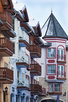 Images Dated 10th January 2012: Canada, British Columbia, Sun Peaks, Sun Peaks Resort, ski lodges, winter