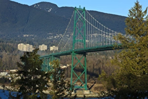 Images Dated 4th February 2012: Canada, British Columbia, Vancouver, Stanley Park, part of the Lions Gate Bridge