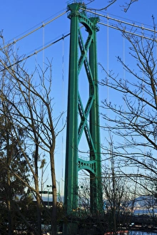 Images Dated 4th February 2012: Canada, British Columbia, Vancouver, Stanley Park, part of the Lions Gate Bridge