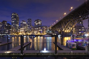 Images Dated 29th December 2011: Canada, British Columbia, Vancouver, Granville Island, city view with Granville Bridge