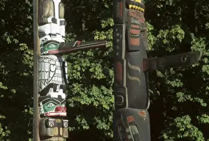 Canada, British Columbia, Vancouver Native totems in Stanley Park