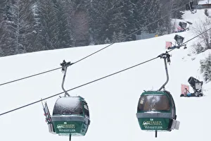 Skiing Prints: Canada, British Columbia, Whistler, Whistler Creekside Resort area, Creekside Gondola