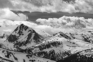 Images Dated 3rd April 2020: Canada, British Columbia, Whistler. B&W of Fitzsimmons Range in Garibaldi Provincial Park