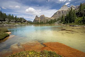 Images Dated 6th August 2006: Canada, British Columbia, Yoho National Park. View of Opabin Terrace Pools and mountains