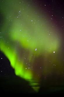 Canada, Manitoba, Churchill. Aurora Borealis in the night sky