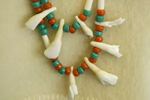 Images Dated 5th November 2008: Canada, Manitoba, Churchill. Details of Inuit necklace