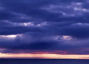Canada, Manitoba, Churchill, View of storm cloud in Hudson Bay
