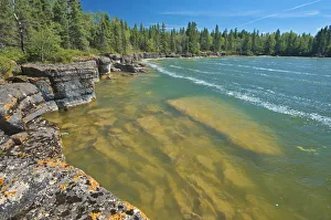 Images Dated 26th July 2018: Canada, Manitoba, Wanless. Rocky Lake shoreline. Credit as