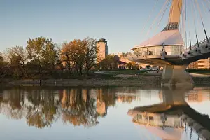 CANADA-Manitoba-Winnipeg: Esplanade Riel Pedestrian Bridge / Morning