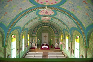 Canada, New Brunswick, Acadia, Miscou Island, Sainte Cecile Church. The priest, now dead
