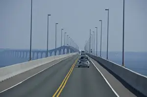 Maritime Province Prints: Canada, New Brunswick, Confederation Bridge over Northumberland Strait, New Brunswick