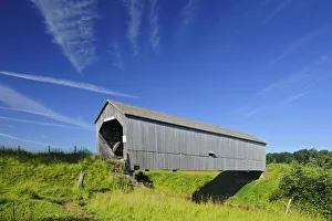 Riverside Prints: Canada, New Brunswick, Riverside. Sawmill Creek covered bridge