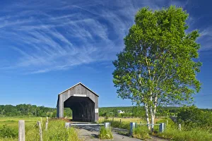 Images Dated 15th March 2018: Canada, New Brunswick, Riverside-Albert. Sawmill Creek covered bridge