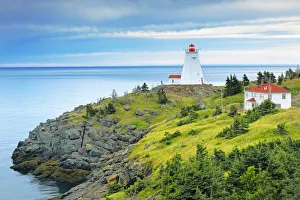 New Brunswick Prints: Canada, New Brunswick. Swallowtail Lighthouse on Bay of Fundy