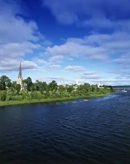Distant Prints: Canada, New Brunswick, View of Saint John river with city at dawn
