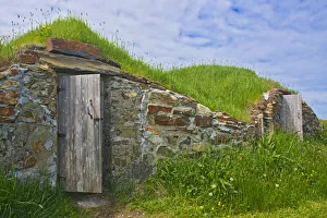 Storage Prints: Canada, Newfoundland, Elliston. Stone food storage cellars