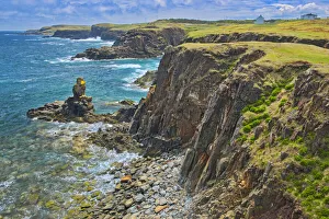 Images Dated 15th March 2018: Canada, Newfoundland, Elliston. Rocky shoreline on Atlantic Ocean