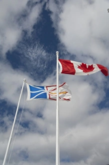 Images Dated 23rd September 2010: Canada, Newfoundland and Labrador, Newfundland, St. Anthony. Local flags