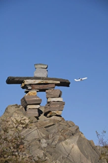 Images Dated 26th September 2010: Canada, Newfoundland, St. John s. Inukshuk (to act the same way as a human)