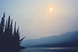Smoke Prints: Canada, Northwest Territories, Nahanni National Park. Fire smoke on Nahanni River