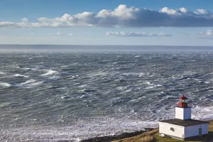Canada, Nova Scotia, Advocate Harbour. Cape d Or Lighthouse on the Bay of Fundy