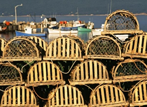 Industry Prints: Canada, Nova Scotia, Cape Breton, Stack of lobster traps at Neils Harbour