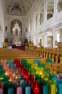 Canada, Nova Scotia, Cape Breton Island, Cheticamp. St. Peters Church
