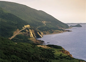 Canada, Nova Scotia, Cape Breton National Park, Cape Rouge, View of Cabot Trail along