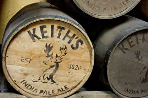 Icon Prints: Canada, Nova Scotia, Halifax. Alexander Keiths Nova Scotia Brewery. Barrels