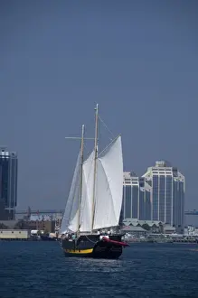 Images Dated 3rd July 2008: Canada, Nova Scotia, Halifax. City views of Halifax from the water, tourist Pirate ship
