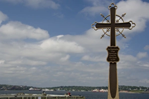 Maritime Province Prints: Canada, Nova Scotia, Halifax. Waterfront area, the Deportation Cross erected in 1924