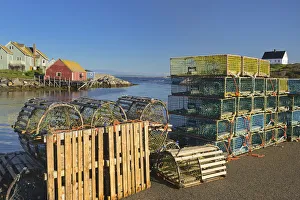 Images Dated 17th June 2015: Canada, Nova Scotia, Peggys Cove. Fishing gear and harbor