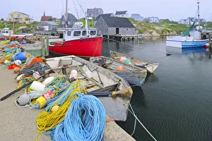 Images Dated 26th July 2009: Canada, Nova Scotia, Peggys Cove. Fishing gear and harbor