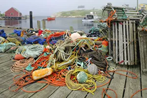 Images Dated 26th July 2009: Canada, Nova Scotia, Peggys Cove. Fishing gear and harbor