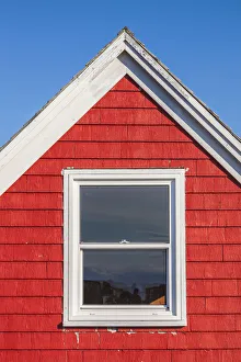 Images Dated 10th April 2019: Canada, Nova Scotia, Peggys Cove. Close-up of red house