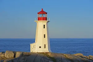 Images Dated 17th June 2015: Canada, Nova Scotia. Peggys Cove Lighthouse at dawn