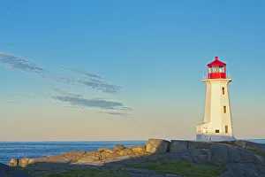 Images Dated 17th June 2015: Canada, Nova Scotia. Peggys Cove Lighthouse at dawn