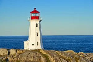 Images Dated 17th June 2015: Canada, Nova Scotia. Peggys Cove Lighthouse at dawn