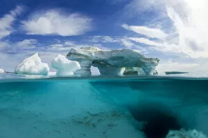 Nunavut Gallery: Canada, Nunavut Territory, Repulse Bay, Underwater view of melting iceberg in Harbour
