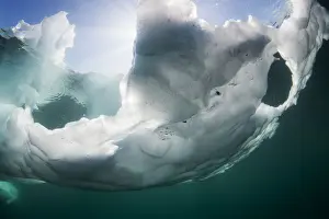 Iceberg Prints: Canada, Nunavut Territory, Underwater view of melting iceberg floating in Hudson